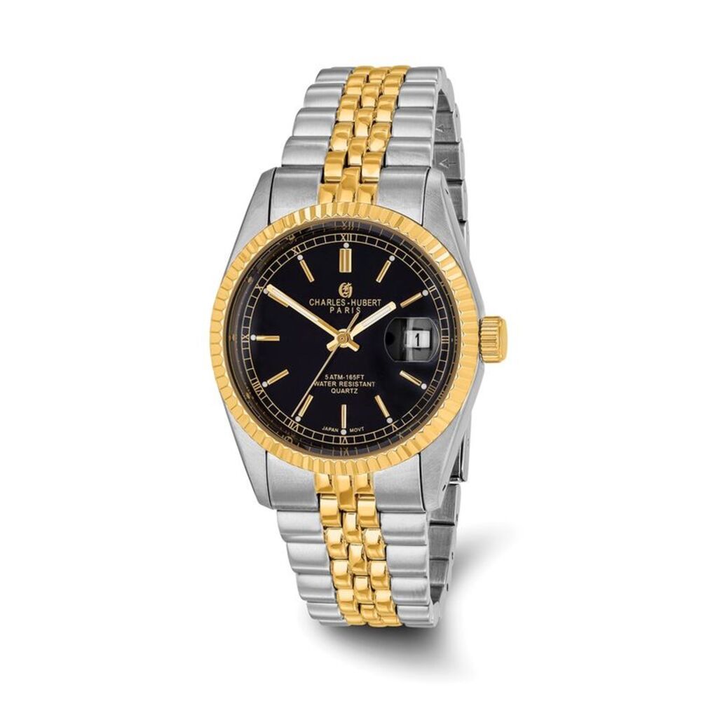 Charles Hubert Mens Two-Tone Round Analog Watch